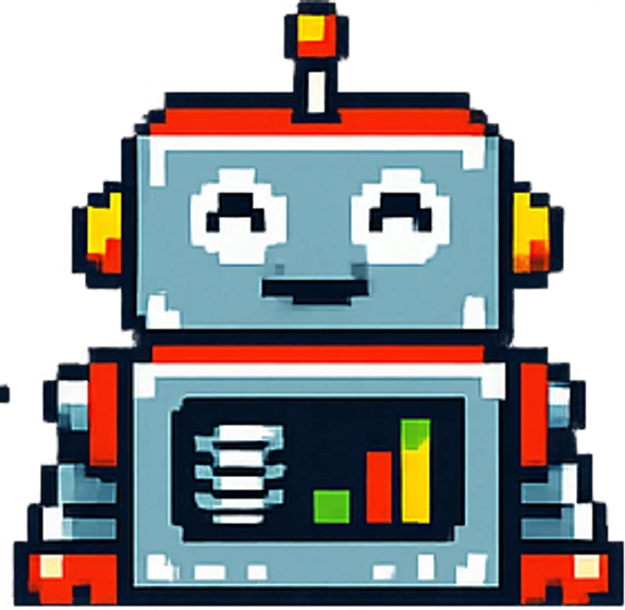 ロボットの胸のモニターに、遊んだ記録とグラフが積み上がっている