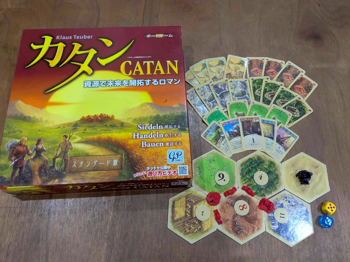 カタンの実物。ボードゲームカフェ ロンドン（吉祥寺）