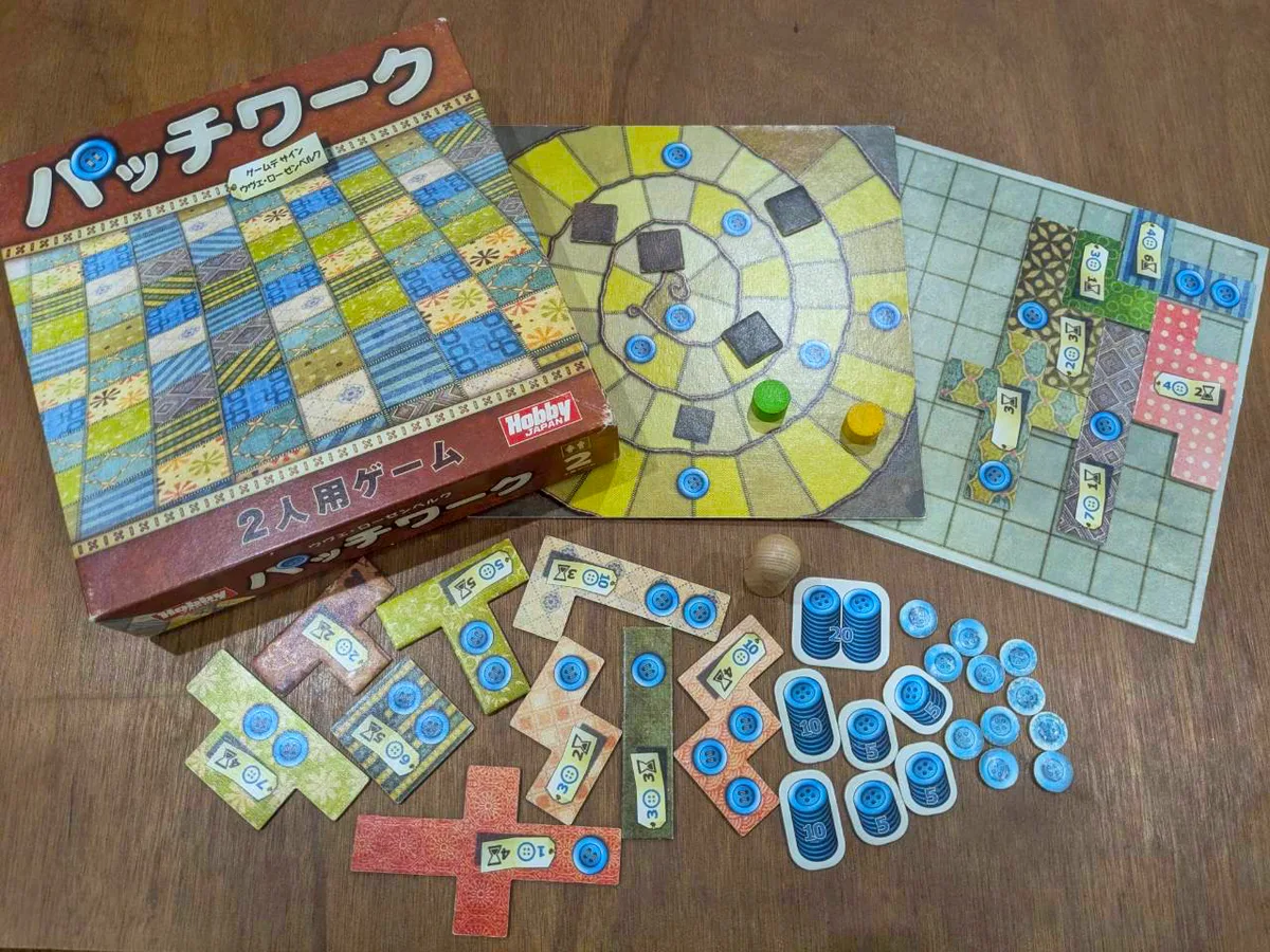 パッチワークの実物。ボードゲームカフェ ロンドン（吉祥寺）