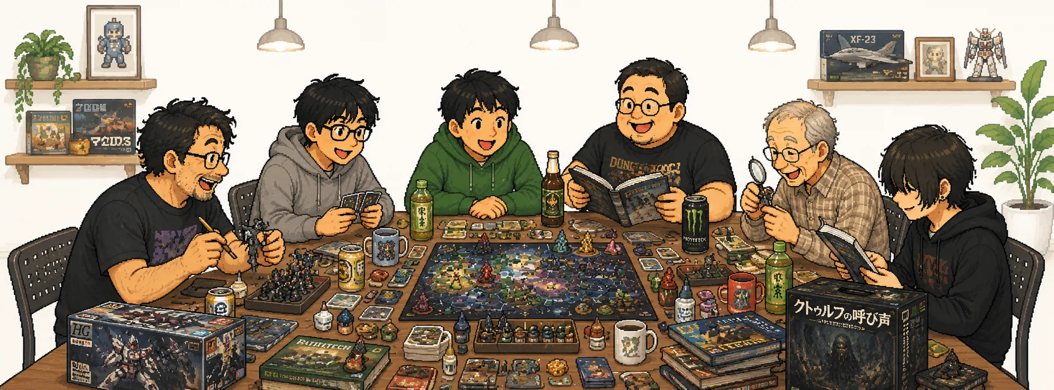 サークルの集まりでボードゲームを遊ぶ様子
